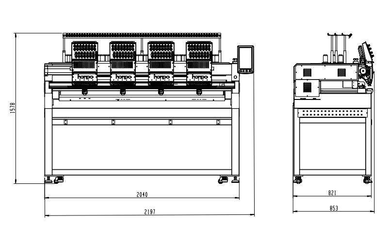 Industrial use computerized embroidery machine four head 15 needles similar to tajima embroidery machines price