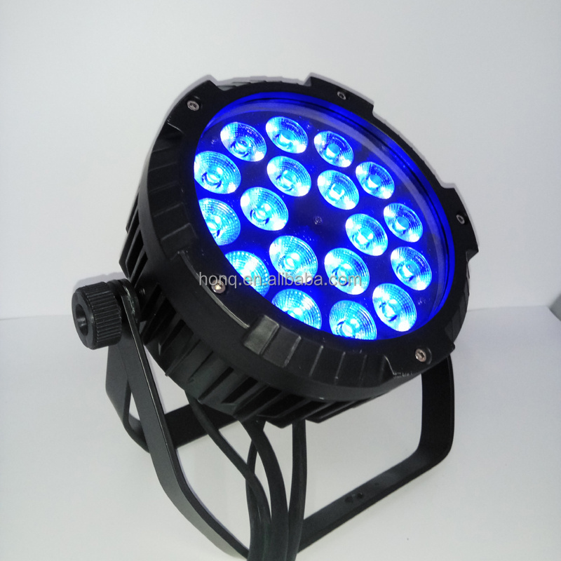 HQlite outdoor 18X18W RGBWA UV 6-in-1 LED PAR Can Stage Light/PAR 64 Can waterproof par light