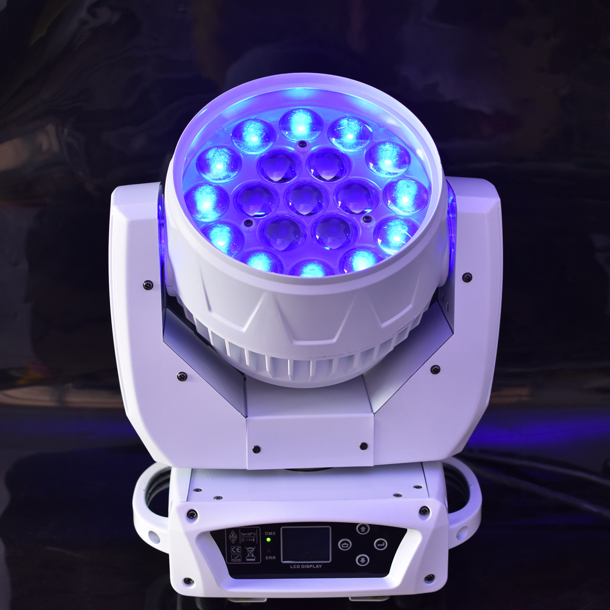 19 DMX Wash Zoom 4in1 RGBW Aura 19x15w LED Moving head light for stage party dj wedding