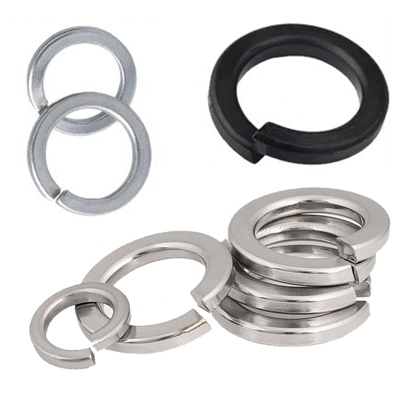 Customized DIN 127 M4 M12 copper self locking PTFE zinc Carbon Steel Stainless Steel thick round Square flat Split spring washer