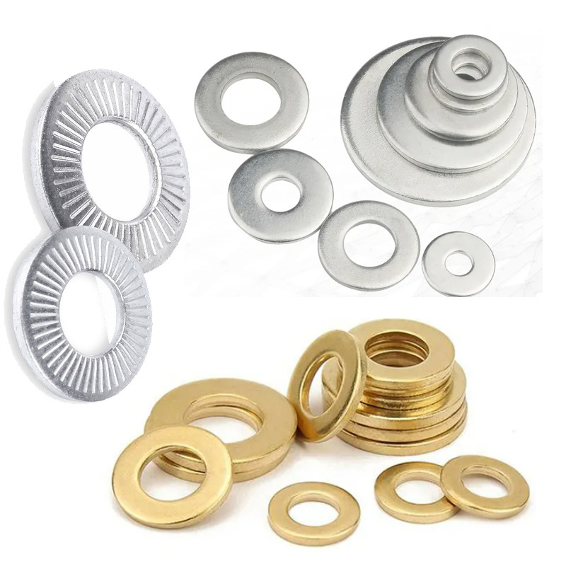 Hot Wholesale DIN Galvanized Thin Brass Zinc Plated copper plastic square stainless steel spring nylon rubber flat shim washers