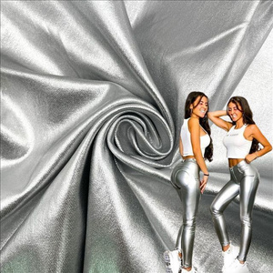 Viscose Nylon Spandex Glitter Metallic Silver Colour High Stretch Denim Jean Fabric For Pants