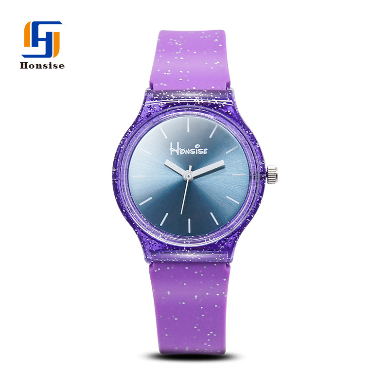 2019 OEM Japan Movement pc21 Stainless steel back  sr626sw Glitter strap plastic case quartz watch