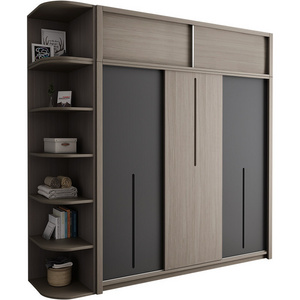 Modern bedroom wooden wardrobe closet organizer brown /grey high end custom  wardrobes bedroom closet