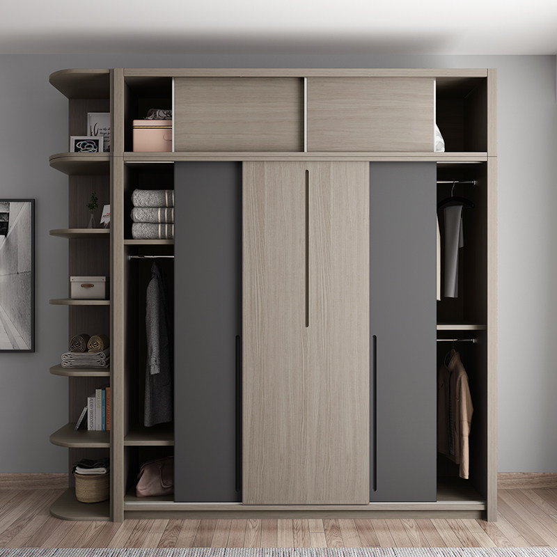 Modern bedroom wooden wardrobe closet organizer brown /grey high end custom  wardrobes bedroom closet