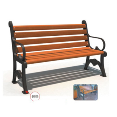 High quality low price wrought iron wood plastic chair waiting recliner slats Park bench