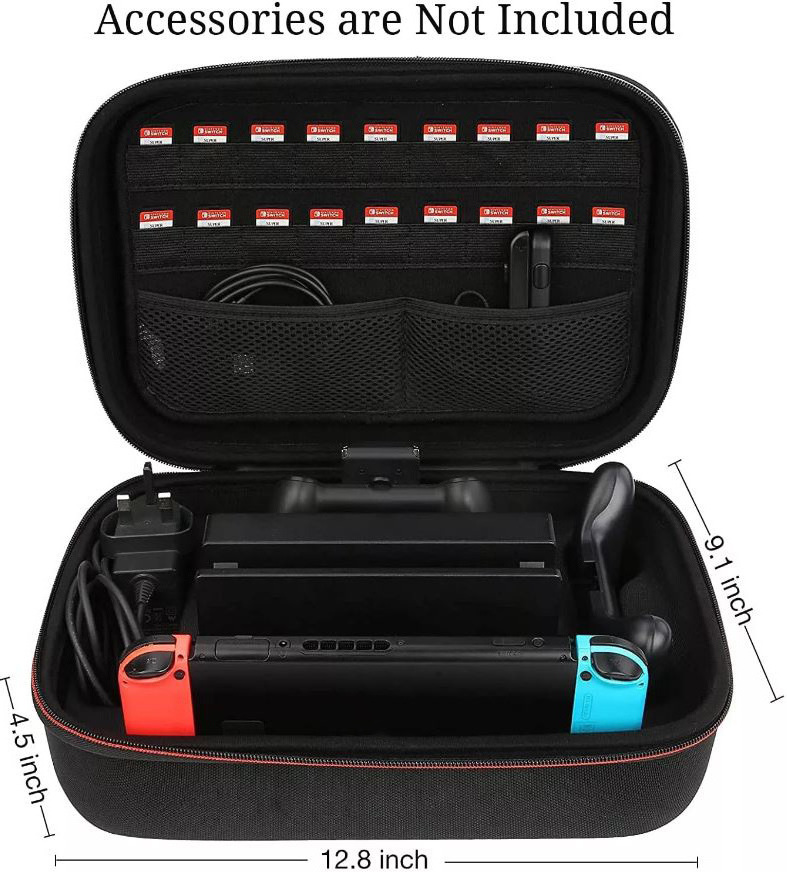 HONSON Large Carrying Storage Bag with 18 Games Cartridges Portable Travel All Protective Hard Shell Case for Switch Console Pro