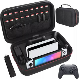 HONSON Large Carrying Storage Bag with 18 Games Cartridges Portable Travel All Protective Hard Shell Case for Switch Console Pro