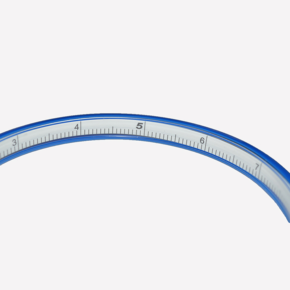 30/40/50/60/75/90CM Plastic Flexible Curve Ruler Bending Ruler OEM Plastic for Art Painting & Engineering Design Blue Ruler