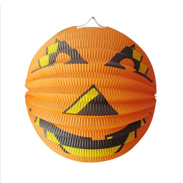 Halloween horrorpaper chinese lantern led lights battery operated halloween paper lantern custom printed paper lantern