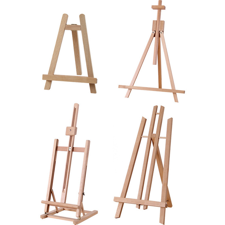 Wooden Easels Adults Art Table Mini Easel OEM Painting Art Easel Beech Wood Gallery Display Artist Stand Square Wooden Natural