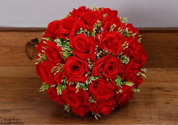 The thick Artificial flower ball with grass core Kissing Ball for wedding garden market decorations