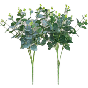 Artificial leaf 16-Heads  Eucalyptus Leaf bouquet 50cm height large artificial grass for home decorations