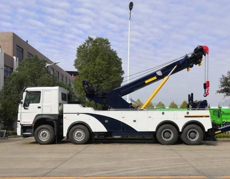 Sinotruck HOWO 8*4 50tons road wrecker tow truck Recovery tow truck emergency wrecker truck