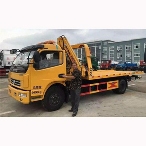 DONGFENG 5.6M Rollback Truck Wrecker Flatbed Tow Truck with 3T Knuckle Crane for Sale