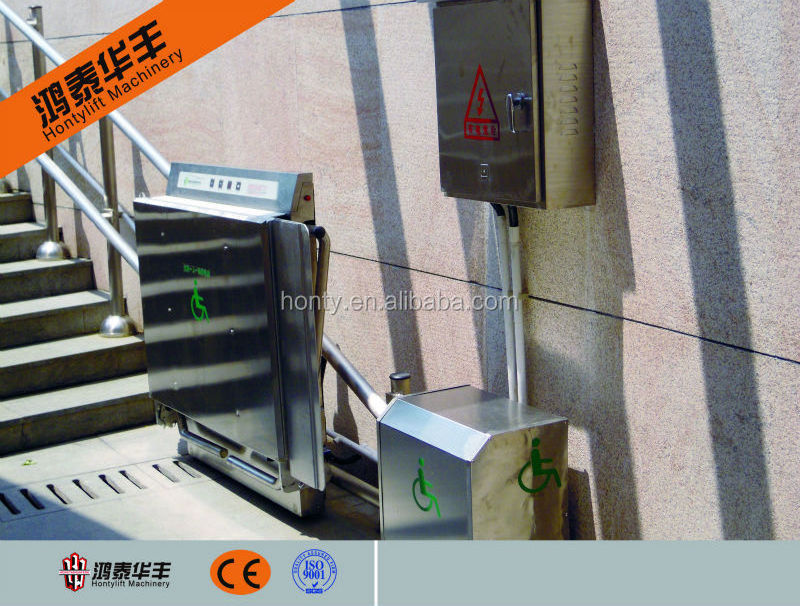 Handicapped elevator with chain hydraulic lifts for disabled people