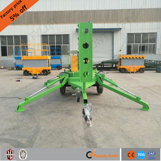 2019 CE new hydraulic trailing cherry picker mobile boom lifter small window leaning boom lift prices