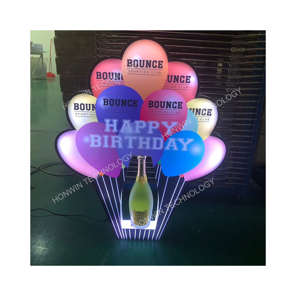 DJ Disco Events Party Lounge Bar NightClub LED Happy Birthday Balloons Champagne Bottle Presenter Balloon Glorifier Display