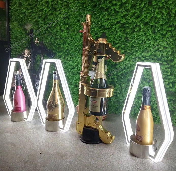 Customized Nightclub VIP LED King Champagne Chandon Bottle Presenter Spirits Glorifier Liquid Display Wine Rack Stand