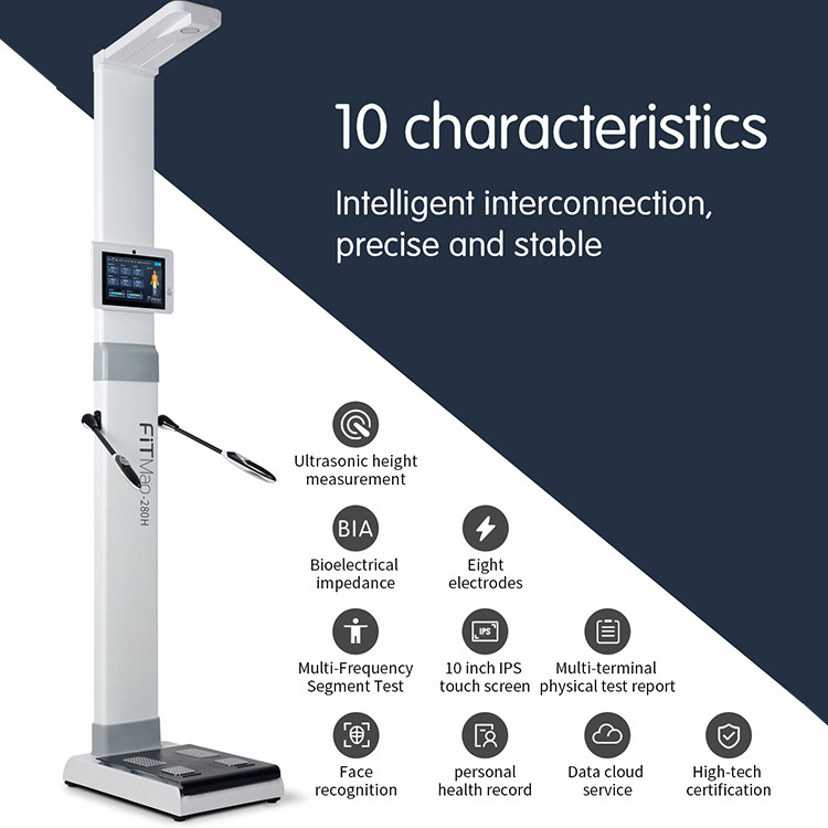 8 Electrode Gym BMI Height and Weight Measurement Scale LCD Screen Body Composition Analyzer Machines