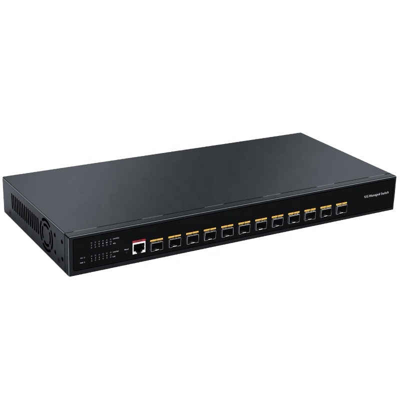 12 Port 10G SFP+ Ethernet Switch,L3 Managed 10000Mbps Optical Network Switch with QoS/VLAN/IGMP/DHCP 1U Rackmount