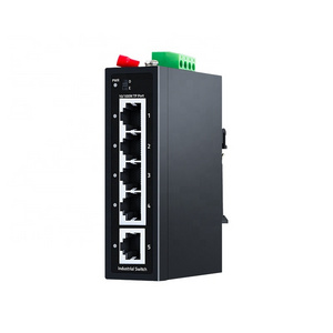 5 Port 100M Industrial Switch,100Mbps DIN35 Rail 100Base-T Network Ethernet Fast Switch IP30 Lightning Protection Plug and Play