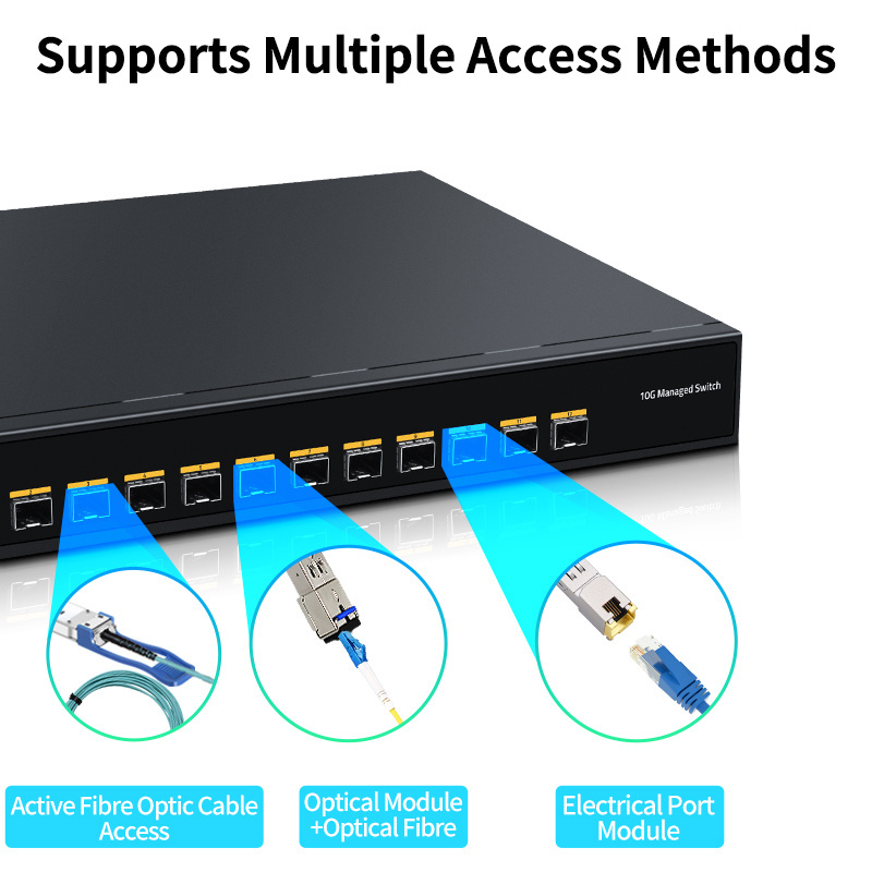 12 Port 10G SFP+ Ethernet Switch,L3 Managed 10000Mbps Optical Network Switch with QoS/VLAN/IGMP/DHCP 1U Rackmount