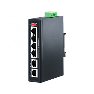 6 Port 100M Industrial Switch,2 Port Uplink DIN 35 Rail 100Mbps Network Ethernet Fast Switch IP40 Lightning Protection Plug&Play