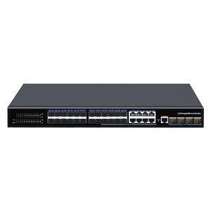 28 Port L3 Managed Ethernet Switch 10G Uplink SFP 24 Gigabit SFP Port Network Switcher with DHCP/QoS/ACL control/SNMP