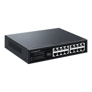 16 Port Gigabit Ethernet Switch 1000Mbps Network Fast Smart Switcher Hub Internet Splitter with VLAN,QOS,Loop Alarm