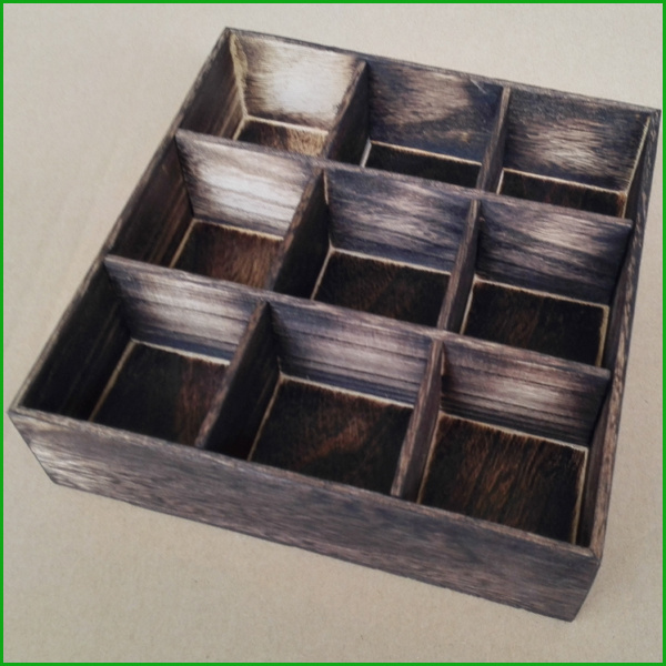 Custom Wooden Open Storage Display Tray Box 9 Compartments Freestanding or Wall Mounted Display Shelf/Desktop Organiser No Lid