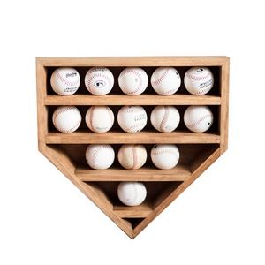 Wooden Baseball/Ring Display Holder Case Home Plate Ring Display Frame Championship Ball Trophy Medals Wall Shelf Shadow Cabinet