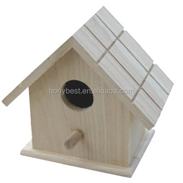 New Unfinished Wooden Bird House/Bird Feeders Wholesale Wood Bird Nest Cages Mass Custom Natural Insect Hotel And Bat House