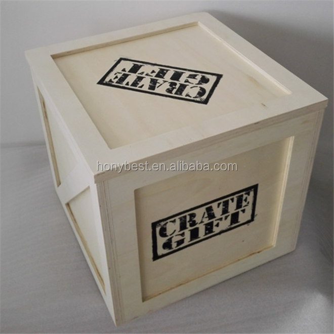 Vintage mini Wood Crates Packaging Shipping Box,Low MOQ Plywood Storage Crate Gift with Lids and Custom Prints