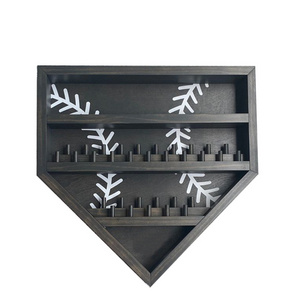 Wall Mount Baseball/Softball Display Shelf Home Plate Baseball Championship Ring Holder Medal Hanger Trophy Plinth Display Case