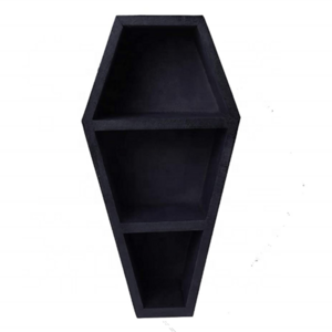 Mini Coffin Shaped Storage Shelf Gothic Wooden Hanging Case and Display Rack Halloween Horror Home Wall Decor Bulk Customization