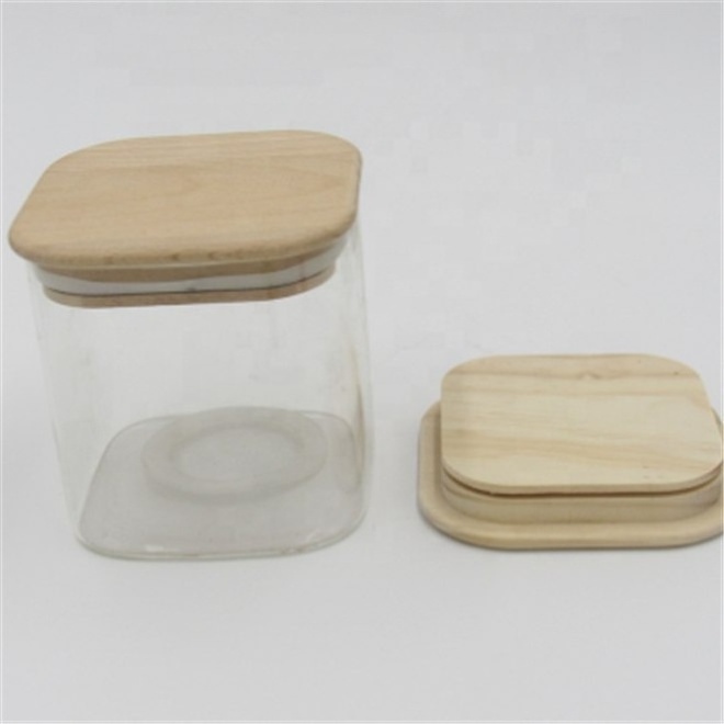 Natural Wood Lids With Rubber Gasket Sealing Ring Round Square Weck Wooden Lids For Mason Jars Candle Jar Glass Storage Canister