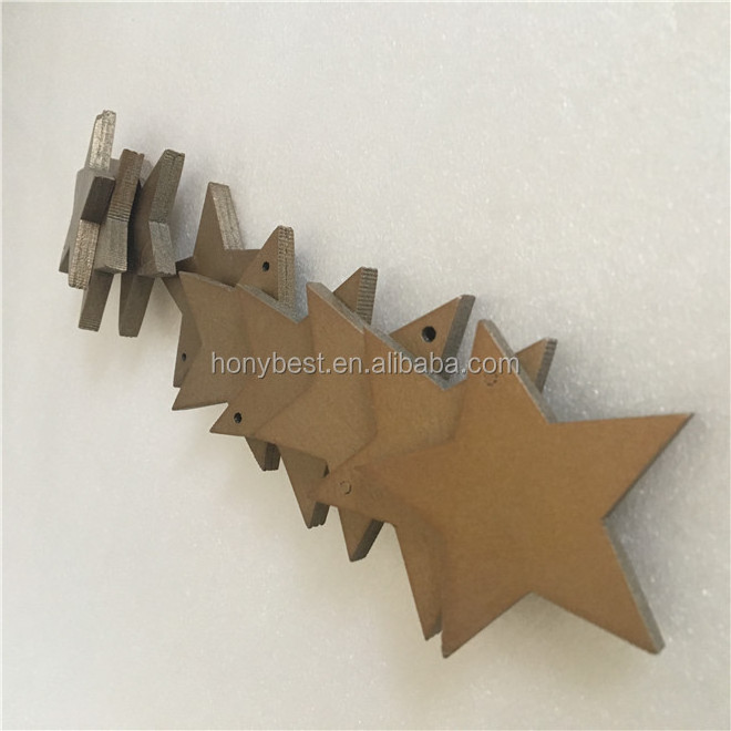 Laser-cut Wooden Stars with Holes for Christmas Tree Decoration Wood Star Heart Shape Ornaments Slices Discs Tags Craft Supplies