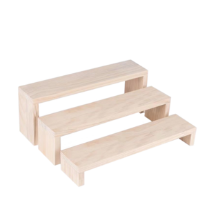 Wooden Nesting Display Riser Stands Step Rack Set of 3 Product Show Retail Display Platform For Jewelry,Cosmetic,Doll Figure