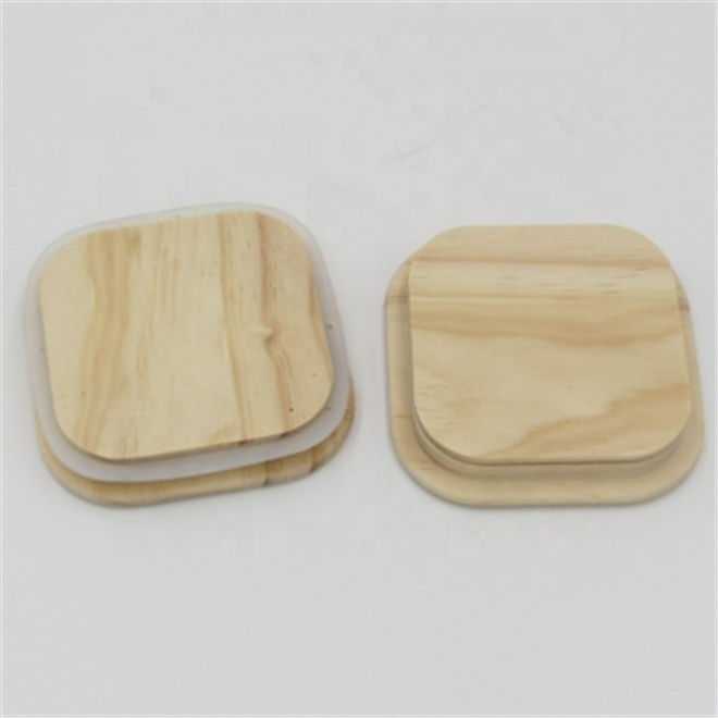 Natural Wood Lids With Rubber Gasket Sealing Ring Round Square Weck Wooden Lids For Mason Jars Candle Jar Glass Storage Canister