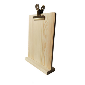 Wooden Standing Clipboard Tabletop Menu Stand with Binder Clip Wedding Retail Signs Display Holder Stand for Tabletop Menu Cover