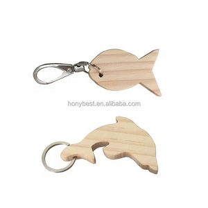 Personalized Blank Wooden Key Chain,Pine Cutout Fish Shape Key Ring Holder Name/number Tags,Christmas Pendant DIY