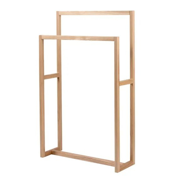 Portable Wooden Clothing Rack with Shelves Wholesale Free Standing Wood Clothes Rail Hanger Garment Display Stand Clothes Rack