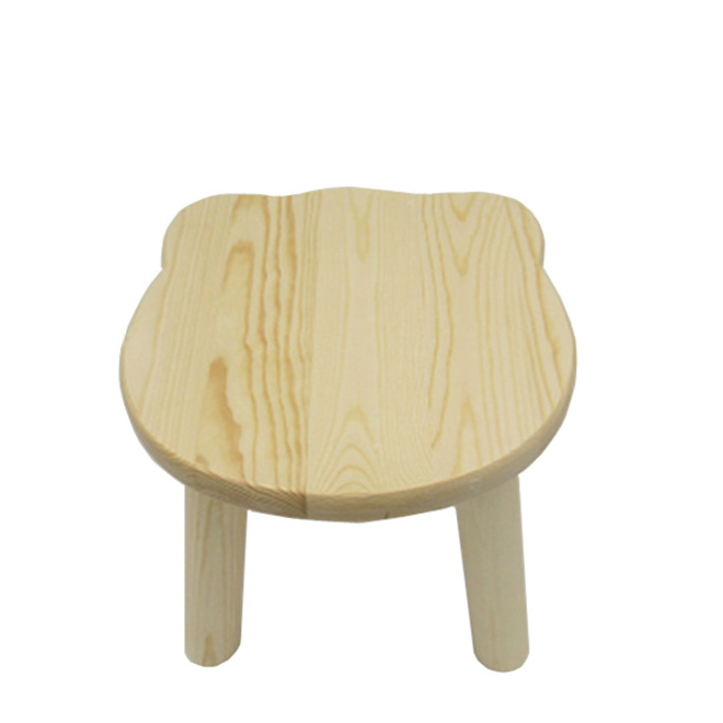 Rustic Solid Wood Four-legged Stool Modern Baby Step Chair Sofa Footstool Ottoman Sitting and Dining Cute Stool for Wholesale