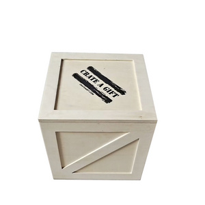 Rustic Mini Lidded Wooden Crate Box Small Wood Cargo Crate Style Gift Boxes Self-assembly Cubes Storage Container Treasure Chest