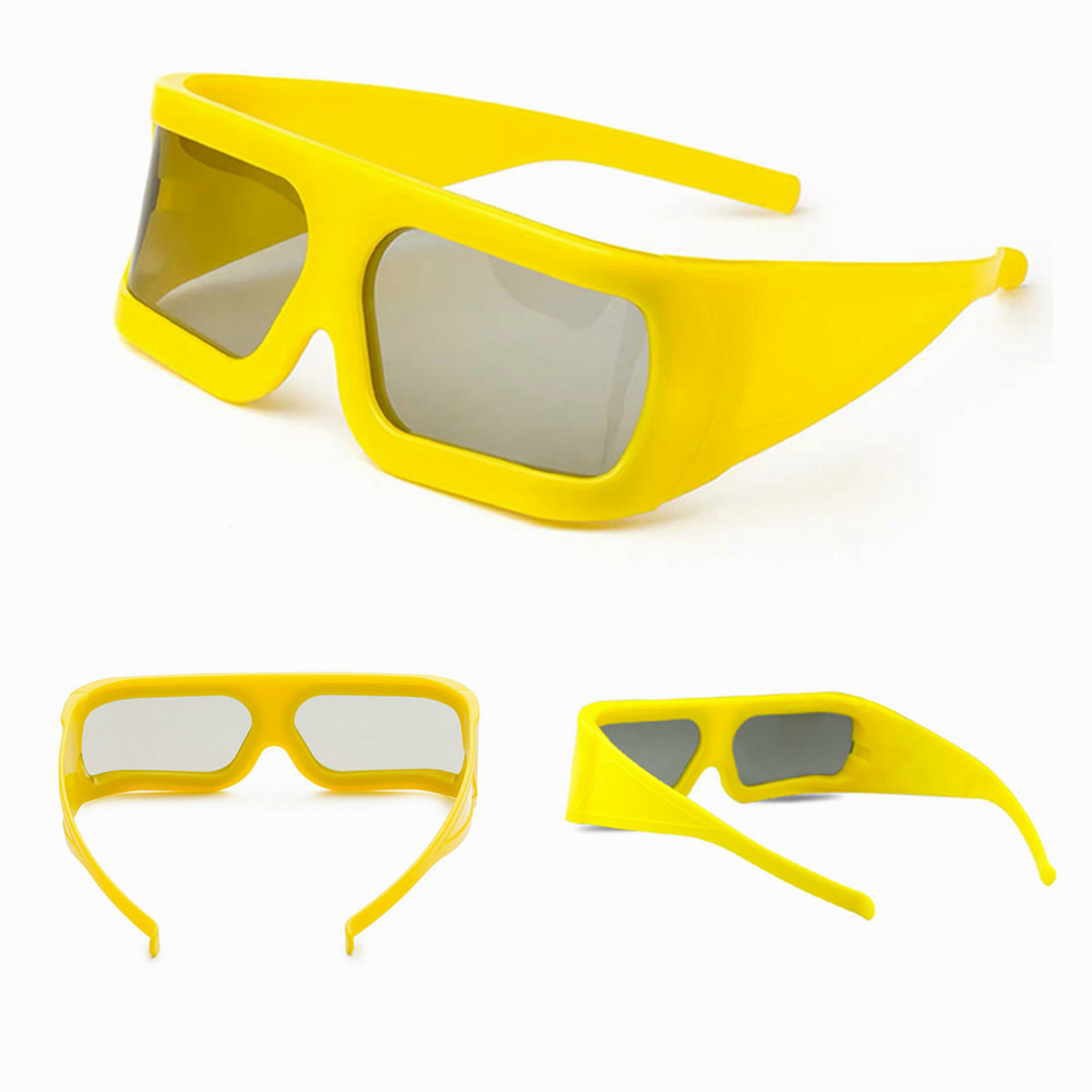 Make Big Yellow Unfoldabe Frame Cinema 3D Glasses For LG 3D TVs,Adult  Passive Circular Polarized 3D Glasses For Movies