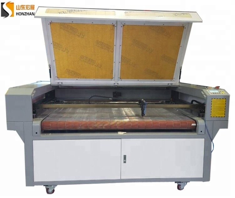 Honzhan high productivity! large size 1600*1000mm 80W textile fabric canvas laser cutting machine for making shoes