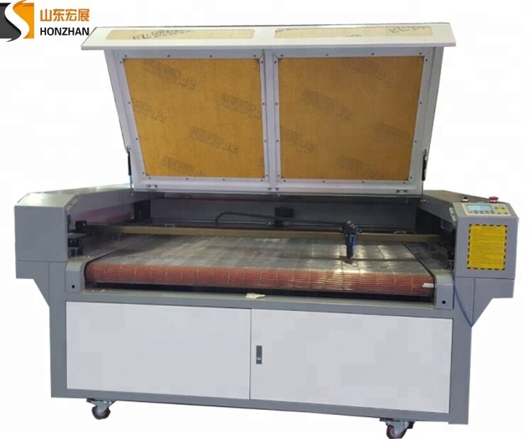 Honzhan high productivity! large size 1600*1000mm 80W textile fabric canvas laser cutting machine for making shoes