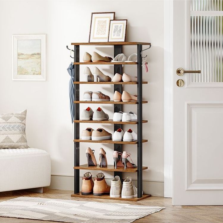 Wholesale Slim 8 Tier Layer Vertical Shoe Racks Tall Narrow Shoe Stand Storage Shelf Space Saving Shoes Organizer