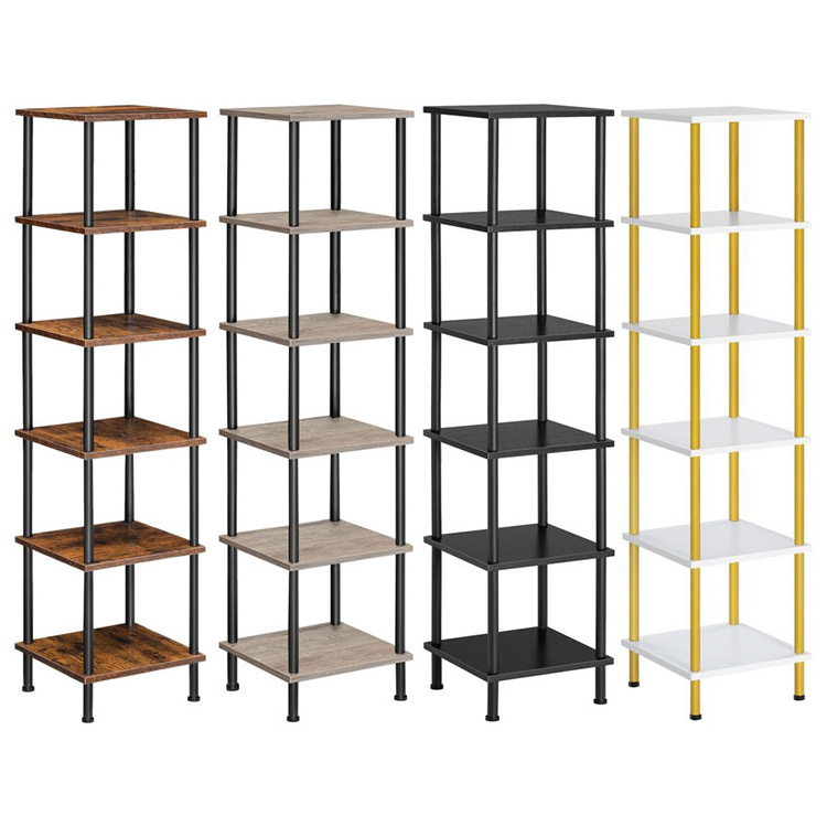 Wholesale 55CJ 6-Tier Corner Shelf Corner Square Rack Display Shelf Tall Storage Rack Plant Stand Corner Bookcase for Living Roo